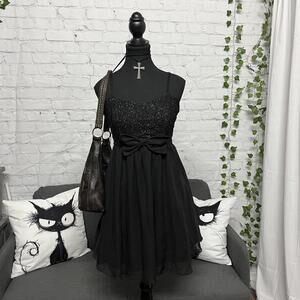 XXI made in USA coquette lolita bow babydoll mini dress size S evening dress